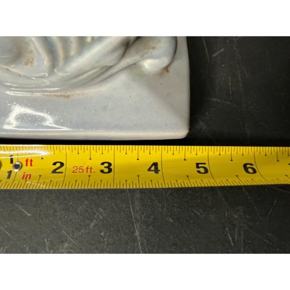 Vintage Gonder Art Pottery Fan Cornucopia Vase Planter Blue Gray Pink E-5 - Picture 8 of 10